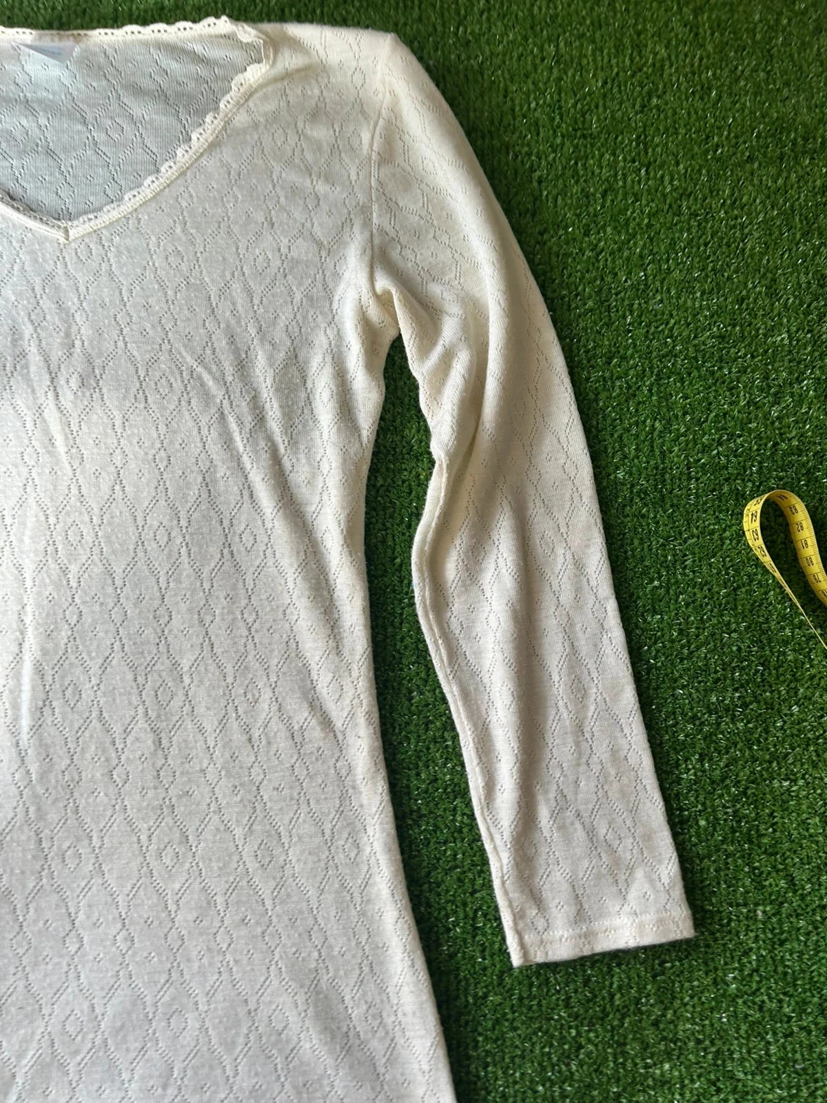 Cream white long Damart sweater size S – photo 4